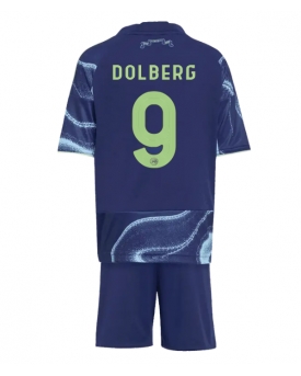 Ajax Kasper Dolberg #9 Maglia Gara Trasferta Repliche 2025-26 Bambino Maniche Corte Ajax Kasper Dolberg #9 Maglia Gara Trasferta Repliche 2025-26 Bambino Maniche Corte